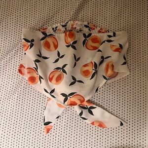 Peach Print Strapless Tie Top